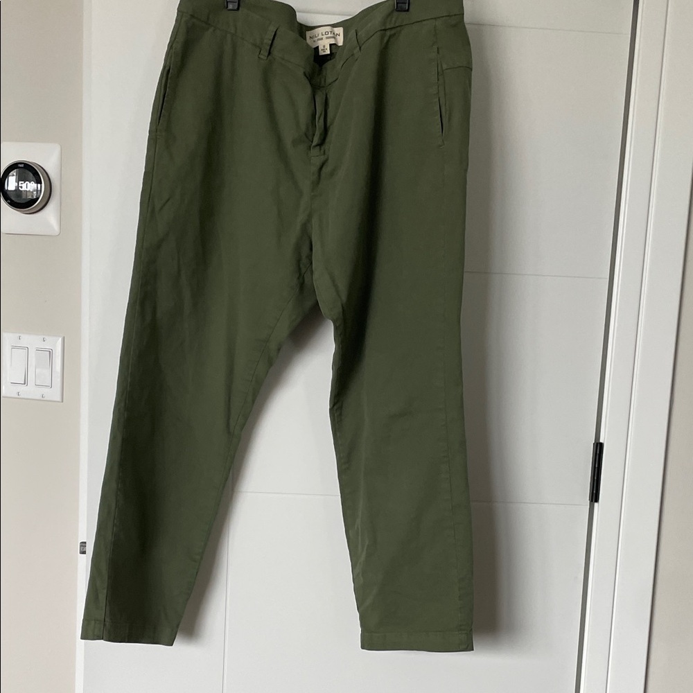 Nili Lotan Women's Olive Straight Leg Pants